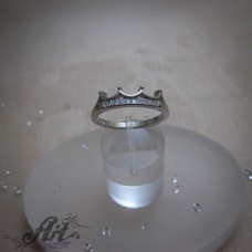 Сребърен дамски пръстен с циркони "Корона"  R-1126